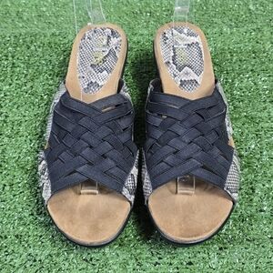 CHAPS by RALPH LAUREN | WILMA ELASTIC WOVEN SLIP-IN WEDGE SANDALS
